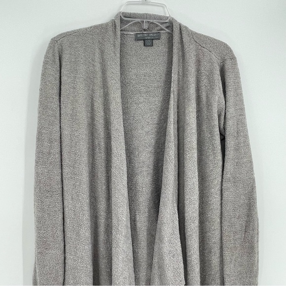 Barefoot Dreams Cardigan Size L/XL Cozy Chic Lite style Drape Front Gray Bamboo - Picture 4 of 8